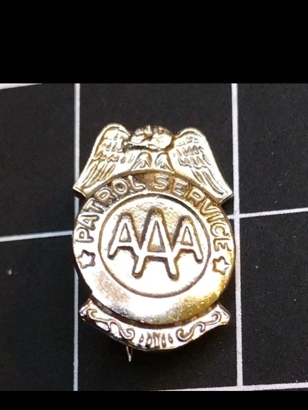 AAA Patrol Service Mini Badge Pin Award Hat Lapel Very Early Extremely Cool Pin